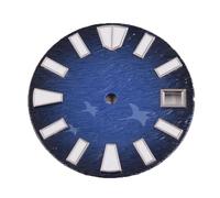 LNQKJXIIA Cadran de Montre Lumineux Vert 28,5 mm for Mouvement NH35, Accessoire de Cadran rétro Classique(Blauw)