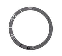 LNQKJXIIA Ceramic Bezel Insert 38mm, Waterproof Silver Black Dive Bezel Ring Watch Accessory Replacement Part(Svart)