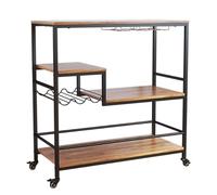 LNQKJXIIA Chariot de Cuisine à vin, Rangement à Domicile, Chariot Mobile Multicouche en Fer forgé avec Voiture-Restaurant Mobile et Rangement for Repas