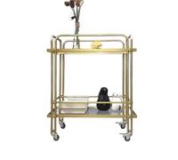 LNQKJXIIA Chariot-Restaurant à Deux Niveaux en Fer forgé, Tables à goûter avec Rangement for Les Repas et Table Basse Mobile