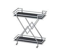 LNQKJXIIA Chariot-Restaurant à Deux Niveaux en Fer forgé, Tables à goûter avec Rangement for Les Repas et Table Basse Mobile