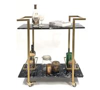 LNQKJXIIA Diable Mobile à 2 Niveaux, Petite Table de Rangement for Repas et desserte à café et thé for Salon et Chambre à Coucher