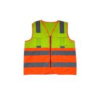 LNQKJXIIA High Visibility Reflective Safety Vest, Volunteer Service Jacket with Pockets & Zipper, Work Vests for Outdoor Safety Gilet réfléchissant(XXX-Large)