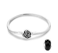 LNQOBU Bracelet Pour Femme en Bracelet à Maille Serpent avec Fermoir en Forme de Cœur en Argent Sterling 925 Meilleurs Cadeaux pour Les Filles