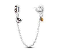 LNQOBU Chaîne de Confort et Clips en Argent Sterling 925,Coeur Silicone Stopper Fermeture Clip Bead Charm Compatibilité Bracelets Pandora
