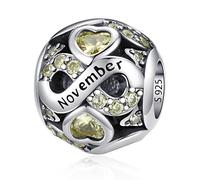 LNQOBU Charme de Naissance pour Bracelets Charms de Perles en Argent Sterling 925 charmes de pour Bracelets et Colliers