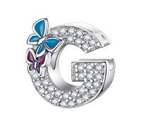 LNQOBU Charme Lettre de L'alphabet Argent Sterling 925 Avec 5A Zircone Femmes Perles Charm Compatible Pour European Bracelet