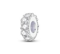 LNQOBU Clip Spacer Charm pour Bracelet Argent Sterling 925 Pavé de Zircone Cubique Clip Lock Spacer Stopper Charms Bead