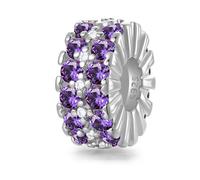 LNQOBU Clip Spacer Charm pour Bracelet Argent Sterling 925 Pavé de Zircone Cubique Clip Lock Spacer Stopper Charms Bead