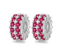 LNQOBU Clip Spacer Charm pour Bracelet Argent Sterling 925 Pavé de Zircone Cubique Clip Lock Spacer Stopper Charms Bead