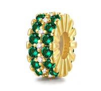 LNQOBU Clip Spacer Charm pour Bracelet Argent Sterling 925 Pavé de Zircone Cubique Clip Lock Spacer Stopper Charms Bead