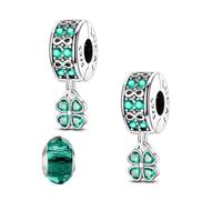 LNQOBU Clip/Stopper Charms pour Bracelet 925 Argent Sterling Pave Cubic Zirconia Charm Bead Star Moon Charme Bleu Papillon Charm Bijoux pour Femme