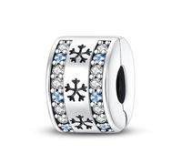 LNQOBU Clip/Stopper Charms pour Bracelet 925 Argent Sterling Pave Cubic Zirconia Charm Bead Star Moon Charme Bleu Papillon Charm Bijoux pour Femme