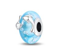 LNQOBU Colours Charm en verre de Murano en Argent Sterling 925,Breloques pour Bracelets,cœur D'amour Rose,Perle Ronde rouge Breloque pour S'adapter aux Femmes Bracelets/colliers