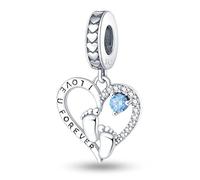 LNQOBU Perles et Charms Argent 925 pour Bracelets, Maman Charms Bead,Compatible avec les Pandora Bracelets et colliers Européens pour femme