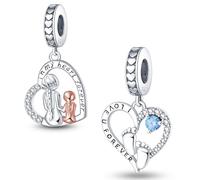 LNQOBU Perles et Charms Argent 925 pour Bracelets, Maman Charms Bead,Compatible avec les Pandora Bracelets et colliers Européens pour femme
