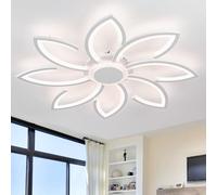 lnrosy Fleurs Plafonnier Led Dimmable Avec Télécommande,Creative Dimmable 72W,Luminaire Plafonnier,Lustre Plafonnier LED Dimmable Grand Plafond,90cm Chambre À Coucher