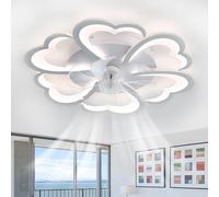 lnrosy LED Ventilateur De Plafond avec Telecommande Fancy Silent DC Lustre Ventilateur De Plafond Mémoire Timer Dimmable À 6 Positions Plafonnier Ventilateur de Plafond 6800 Lumens 68cm Chambre Salon