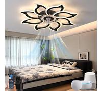 lnrosy Plafonnier Ventilateur avec Télécommande et App Compatible avec Alexa et Google Assistant 94cm Led Moderne Ceiling Fan Light 6 Vitesses et Silencieux Dimmerabile Pour La Chambre Le Salon Noir
