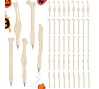 Lnrueg Lot de 50 stylos à bille en forme d'os - Stylo à bille en forme d'os - Stylo à bille fantaisie - 0,5 mm - Encre noire - Pour médecins, infirmières, étudiants, fêtes d'Halloween