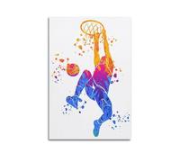 LNSIZH Poster de sport abstrait joueur de basket-ball Slam Dunk - Impression sur toile murale moderne pour chambre à coucher - 20 x 30 cm