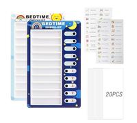 LNSYSNS 2 Pièces Routine Enfant avec 20 Feuilles Interchangeables, Polyvalent Planificateur, Tableau Memo Checklist est Idéal pour la Planification de L'apprentissage et la Gestion du Temps