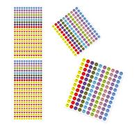 LNSYSNS 2400 Feuilles Gommettes Rondes, 10 Couleurs Gommettes Smile, Couleur Gommette Récompense pour Cartes D'affichage, Mallettes et Brochures