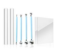 LNSYSNS 8 Pièces Outils Argile Autodurcissante, Comprenant Une Tige d'argile, Une Plaque Acrylique, Un Stylo de Mise en Forme à Double Extrémité, Outil en Pâte Polymère, pour Sculpter Formes d'argile