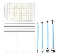 LNSYSNS 9 Pièces Outils Argile Autodurcissante, Comprenant 2 Baguette Pâte, 3 Plaque Acrylique, 4 Stylo Modelage, Outils Argile Polymère Acrylique, pour Sculpter Formes d'argile