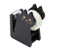 LNSYSNS Dévidoir Ruban, Mignon Chat Devidoir Ruban Bureau, Noir Devidoir-Ruban Demenagement, avec un Rouleau de Ruban Adhésif, pour la Maison, le Bureau et L'école