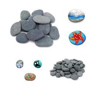 LNSYSNS Galets a Peindre, 50 Pièces Pierres pour la Peinture, Gris Galets Plats, Cadeau Amusant Cailloux Decoratif, pour l'art, Bricolage, L'artisanat, Peinture et Décoration