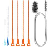 LNSYSNS Outils de Débouchage Multifonctionnel, 7 Pièces Furet de Plomberie Flexible, 4 Styles Furet Souple Canalisation, Double Extrémité Brosse de Nettoyage de Tuyaux, pour Cuisine et Douche