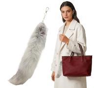 LNSYSNS Porte-clés Queue de Renard 40 cm, Doux et Moelleux, Pendentif Décoratif pour Sac, Auto et Cadeau