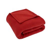 LNT France - Couverture Polaire 220 x 240 cm (Terracotta), 100% Polyester - traité Non-feu - Couverture Ultra Chaude, Ultra Douce pour Lit et Canapé