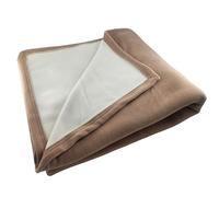 LNT France Couverture Polaire Luxe, 180 x 220 cm, 100% Polyester 450 g/m² Traité Non-feu - Double Couleur, Ultra Chaude et Douce pour Lit et Canapé (Sable & Glace)