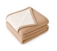 LNT France Couverture Polaire luxe, 180 x 220 cm, 100% Polyester 450 g/m2 traité Non-feu - Couverture double couleur, Ultra Chaude,