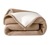 LNT France Couverture Polaire Luxe 180x220cm, Sable & Glace, 450 g/m² | 180 x 220 cm, 100% Polyester 450 g/m², Traité Non Feu, Ultra Chaude, Ultra Douce, Pour Lit et Canapé