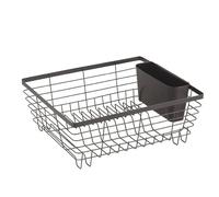 LNT France - Égouttoir à Vaisselle en métal Noir Mat pour évier avec Support à Couverts, Support à Vaisselle en Acier Inoxydable pour évier, Egouttoir Moderne (Egouttoir)