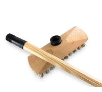 LNT France - Lot 3 Balais brosses Lave-Pont 22 cm Imitation chiendent | Manche Bois 1,30 m | Monture Bois | pour Laver récurer ponts terrasses carrelages sols Tapis | Douille vissante Plastique