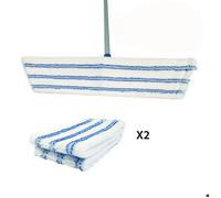 LNT France - Lot de 1 Balai et 2 Serpillères Professionnelles Microfibres Extra Plat Pour Laver et Éponger Tous Types de Sols.
