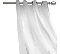 LNT France - Rideau Voilage Forever - 140 x 240 cm - Reflets Argent - Oeillets - 100% Polyester - 1 Panneau