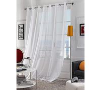 LNT France - Rideau Voilage MEMOIRE - 140 x 240 cm - Oeillets - 100% Polyester - Blanc - 1 Panneau