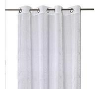 LNT France - Rideau Voilage Twist - 140 x 240 cm - Motifs géométriques Argent - Oeillets - 100% Polyester - 1 Panneau