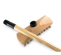 LNT Les nouveaux textiles - Balai brosse Lave-Pont 22 cm imitation chiendent - Manche Bois 1,25 m - Monture Bois - Pour laver récurer ponts terrasses carrelages sols Tapis - Douille vissante Plastique