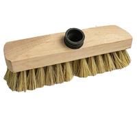 LNT Les nouveaux textiles - Brosse Lave-Pont 22 cm Imitation chiendent - Monture Bois - pour Laver récurer ponts terrasses carrelages sols Tapis - Douille vissante Plastique.