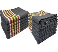 LNT Les nouveaux textiles - Couverture Epaisse Protection Meubles Déménagement, Transport/Stockage-150x200 cm - 410 gr/m²-couverture 100% Textile Recyclé Fabrication Française. (Blanc-Rouge-Jaune, 12)