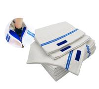 LNT Les nouveaux textiles - Lot 10 Serpillères Gaufrées Auto-Fixantes avec Velcro - 50x60 cm - Grand Pouvoir Absorbant - Idéal Tout Type de Sol - Fabriqué en France a partir de Fibres recy s.