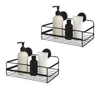 LNT Les nouveaux textiles - Lot de 2 Etagères rectangles de Douche, Etagere Salle de Bain Sans Percage, Rangement Douche, Support de gel Shampoing avec crochets adésifs