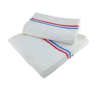 LNT Les nouveaux textiles - Lot de 3 Serpillères Gaufrées Blanches 60 x 100 cm - Haute Résistance - Grand Pouvoir Absorbant - Idéal pour Tout Type de Sol - Fabriqué en France