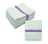 LNT Les nouveaux textiles - Lot de 5 Serpillères Gaufrées Blanches 60 x 100 cm - Haute Résistance - Grand Pouvoir Absorbant - Idéal pour Tout Type de Sol - Fabriqué en France